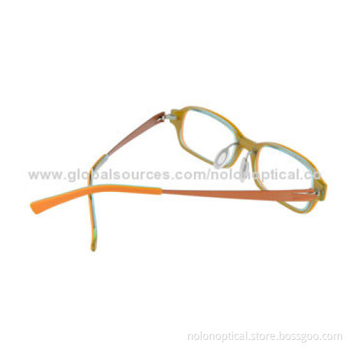 Children's Orange Computer Eyeglasses with Layer Acetate